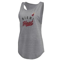 Miami Heat Women's Quality Time Open Scoop Neck Tri-Blend Tank Top Heathered Gray - NBA