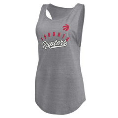 Toronto Raptors Women's Quality Time Open Scoop Neck Tri-Blend Tank Top Heathered Gray - NBA