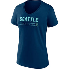 Seattle Kraken Fanatics Women's Parent 2-Pack V-Neck T-Shirt Set - Deep Sea Blue/Gray - NHL