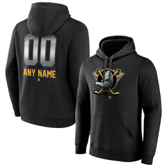 Anaheim Ducks Personalized Midnight Mascot Logo Pullover Hoodie - Black - NHL