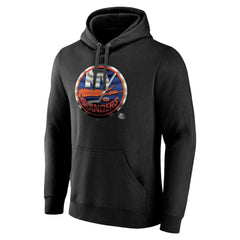 New York Islanders Personalized Midnight Mascot Logo Pullover Hoodie - Black - NHL