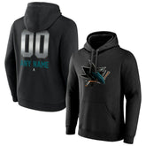 San Jose Sharks Personalized Midnight Mascot Logo Pullover Hoodie - Black - NHL
