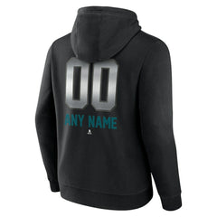 San Jose Sharks Personalized Midnight Mascot Logo Pullover Hoodie - Black - NHL
