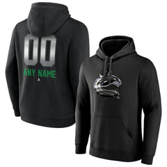 Vancouver Canucks Personalized Midnight Mascot Logo Pullover Hoodie - Black - NHL