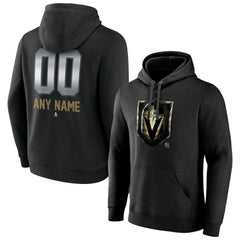 Vegas Golden Knights Personalized Midnight Mascot Logo Pullover Hoodie - Black - NHL