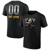 Anaheim Ducks Personalized Midnight Mascot Logo T-Shirt - Black - NHL