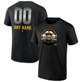 Boston Bruins Personalized Midnight Mascot Logo T-Shirt - Black - NHL