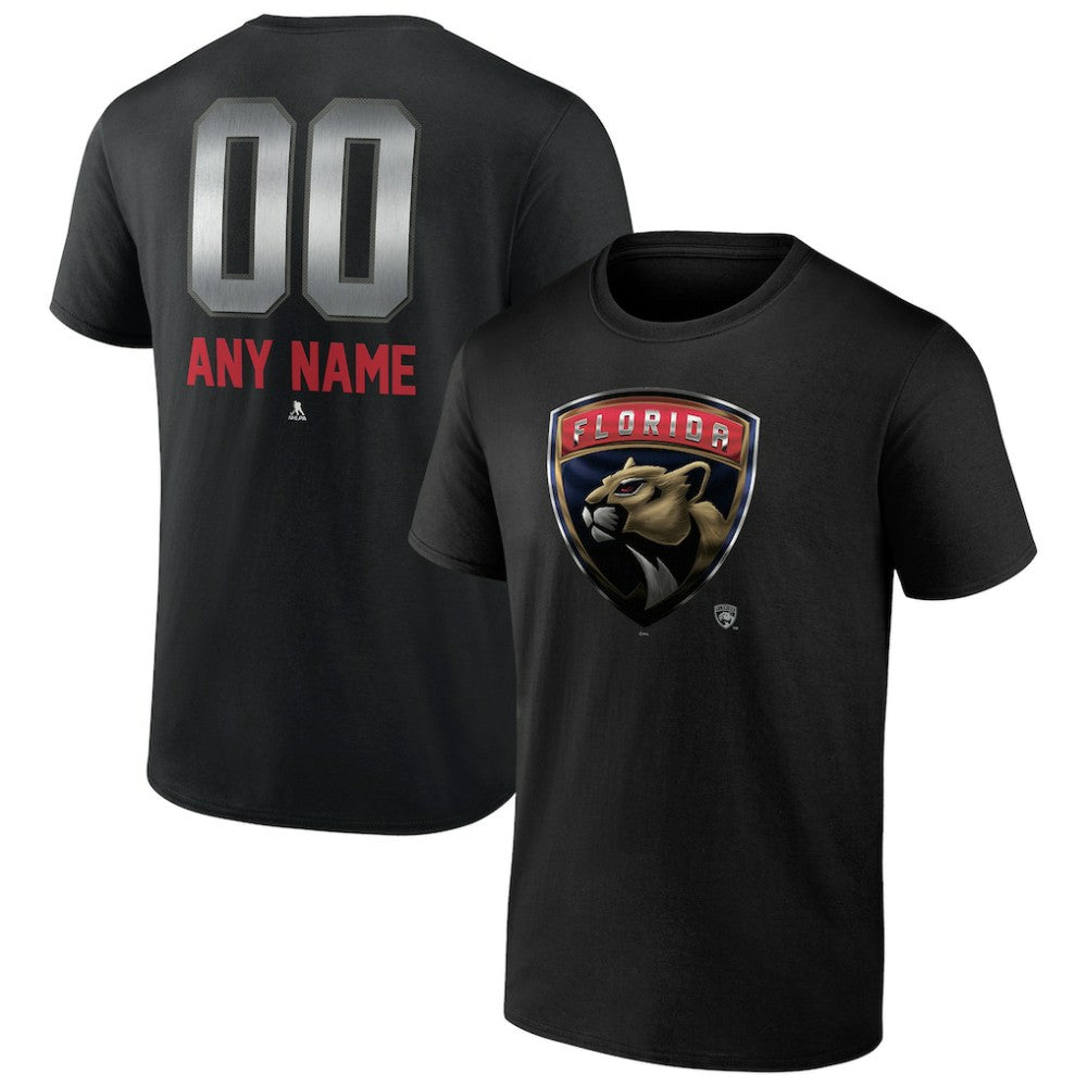 Florida Panthers Personalized Midnight Mascot Logo T-Shirt - Black - NHL