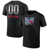 New York Rangers Personalized Midnight Mascot Logo T-Shirt - Black - NHL