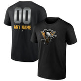 Pittsburgh Penguins Personalized Midnight Mascot Logo T-Shirt - Black - NHL