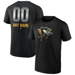 Pittsburgh Penguins Personalized Midnight Mascot Logo T-Shirt - Black - NHL