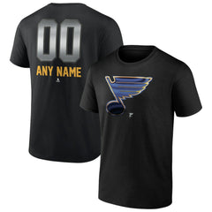 St. Louis Blues Personalized Midnight Mascot Logo T-Shirt - Black - NHL