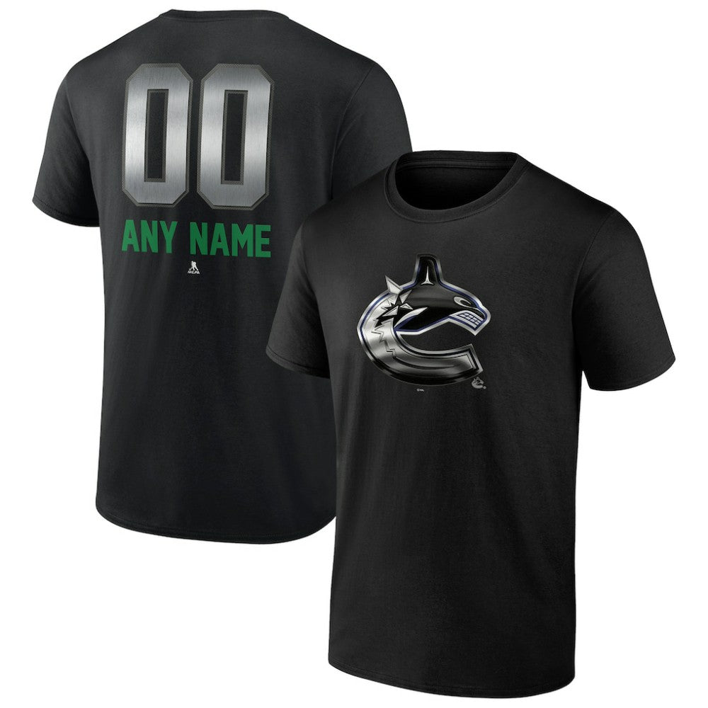 Vancouver Canucks Personalized Midnight Mascot Logo T-Shirt - Black - NHL