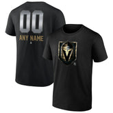 Vegas Golden Knights Personalized Midnight Mascot Logo T-Shirt - Black - NHL