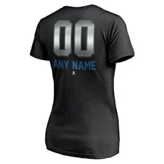 Colorado Avalanche Women's Personalized Midnight Mascot Logo V-Neck T-Shirt - Black - NHL
