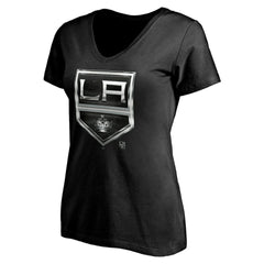 Los Angeles Kings Women's Personalized Midnight Mascot Logo V-Neck T-Shirt - Black - NHL