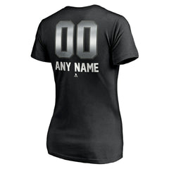 Los Angeles Kings Women's Personalized Midnight Mascot Logo V-Neck T-Shirt - Black - NHL