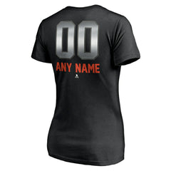 Philadelphia Flyers Women's Personalized Midnight Mascot Logo V-Neck T-Shirt - Black - NHL