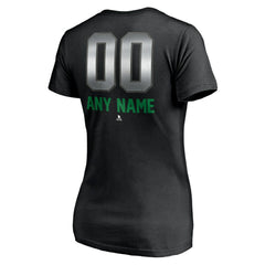 Vancouver Canucks Women's Personalized Midnight Mascot Logo V-Neck T-Shirt - Black - NHL