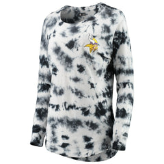 Minnesota Vikings New Era Women's Tie-Dye Long Sleeve T-Shirt Black | NFL