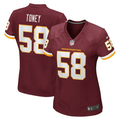 Shaka Toney Washington Football Team Women's Game Jersey Burgundy | Nike for Sale