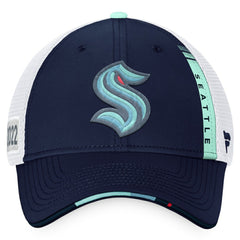 Seattle Kraken Fanatics 2022 NHL Draft Authentic Pro On Stage Trucker Adjustable Hat - Navy/White - NHL