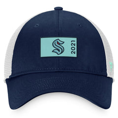 Seattle Kraken Fanatics Authentic Pro Rink Trucker Snapback Hat - Deep Sea Blue/White - NHL