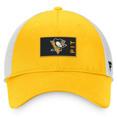 Pittsburgh Penguins Fanatics Authentic Pro Rink Trucker Snapback Hat - Gold/White - NHL
