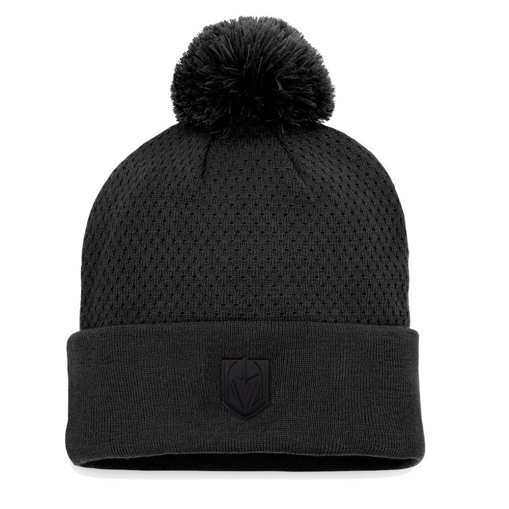 Vegas Golden Knights Fanatics Women's Authentic Pro Road Cuffed Knit Hat with Pom - Black - NHL