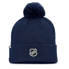 Seattle Kraken Fanatics Women's Authentic Pro Road Cuffed Knit Hat with Pom - Deep Sea Blue - NHL