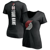 Portland Trail Blazers Women's Personalized Playmaker Team V-Neck T-Shirt Black - NBA