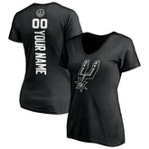 San Antonio Spurs Women's Personalized Playmaker Team V-Neck T-Shirt Black - NBA