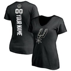 San Antonio Spurs Women's Personalized Playmaker Team V-Neck T-Shirt Black - NBA