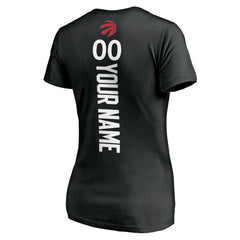 Toronto Raptors Women's Personalized Playmaker Team V-Neck T-Shirt Black - NBA