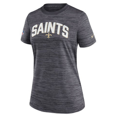 New Orleans Saints Women's Sideline Velocity Lockup Performance T-Shirt Black | Nike for Sale