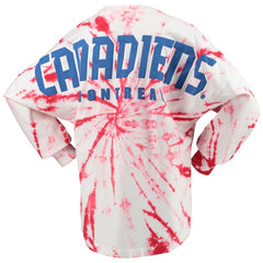 Montreal Canadiens Women's Spiral Tie-Dye Long Sleeve T-Shirt - Red - NHL