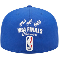 Philadelphia 76ers 3x NBA Finals Champions Crown 59FIFTY Fitted Hat Royal - NBA