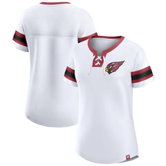 Arizona Cardinals Women's Sunday Best Lace-Up T-Shirt White | Fanatics