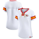 Kansas City Chiefs Women's Sunday Best Lace-Up T-Shirt White | Fanatics