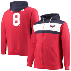Alexander Ovechkin Washington Capitals Profile Big & Tall Colorblock Full-Zip Hoodie - Red - NHL