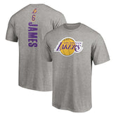 LeBron James Los Angeles Lakers #6 Playmaker Name & Number T-Shirt Heathered Gray - NBA