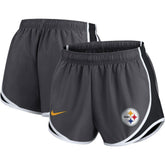 Pittsburgh Steelers Women's Plus Size Logo Performance Tempo Shorts Charcoal | Nike for Sale
