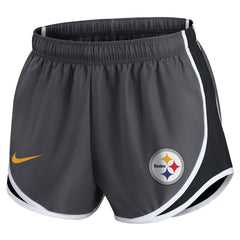 Pittsburgh Steelers Women's Plus Size Logo Performance Tempo Shorts Charcoal | Nike for Sale