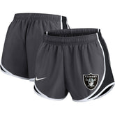 Las Vegas Raiders Women's Plus Size Logo Performance Tempo Shorts Charcoal | Nike for Sale