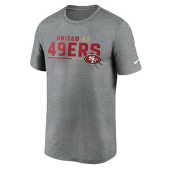 San Francisco 49ers Legend Team Shoutout Performance T-Shirt Heather Gray | Nike for Sale
