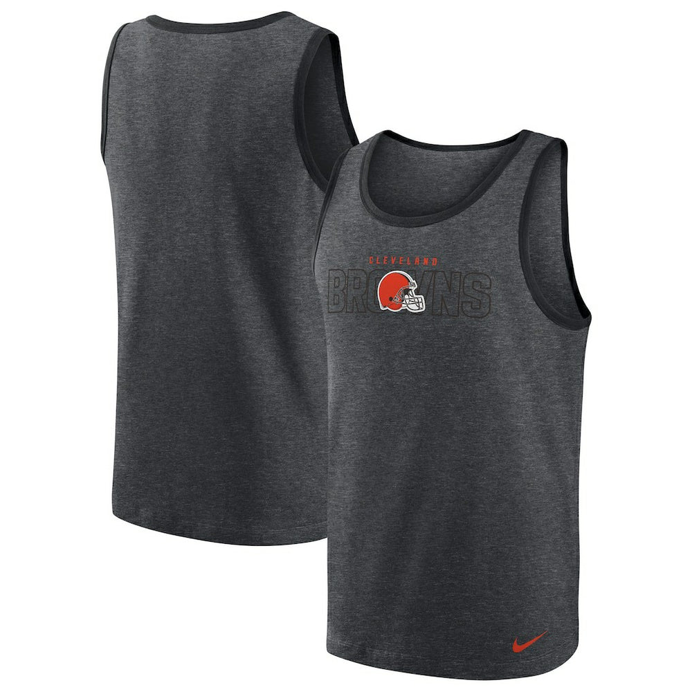 Cleveland Browns Tri-Blend Tank Top Heathered Charcoal | Nike for Sale