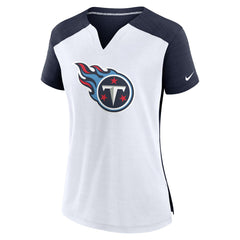 Tennessee Titans Women's Impact Exceed Performance Notch Neck T-Shirt White/Navy | Nike for Sale