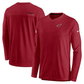 Arizona Cardinals Sideline Coach Chevron Lock Up Long Sleeve V-Neck Performance T-Shirt Cardinal | Nike for Sale