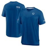 Indianapolis Colts Sideline Coach Chevron Lock Up Logo V-Neck Performance T-Shirt Royal | Nike for Sale