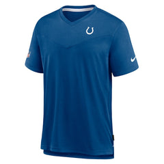 Indianapolis Colts Sideline Coach Chevron Lock Up Logo V-Neck Performance T-Shirt Royal | Nike for Sale